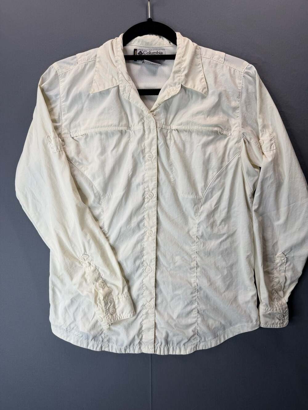 Columbia Titanium Women's Long Sleeve Hiking Shirt Size S Ivory White Vented